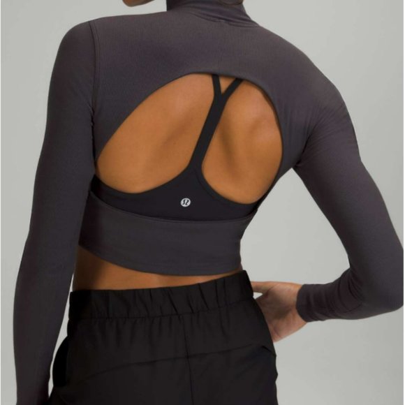 Looking for Lululemon LA Open Back Mock Neck Long Sleeve Size 6 - Picture 3 of 4